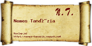 Nemes Tanázia névjegykártya
